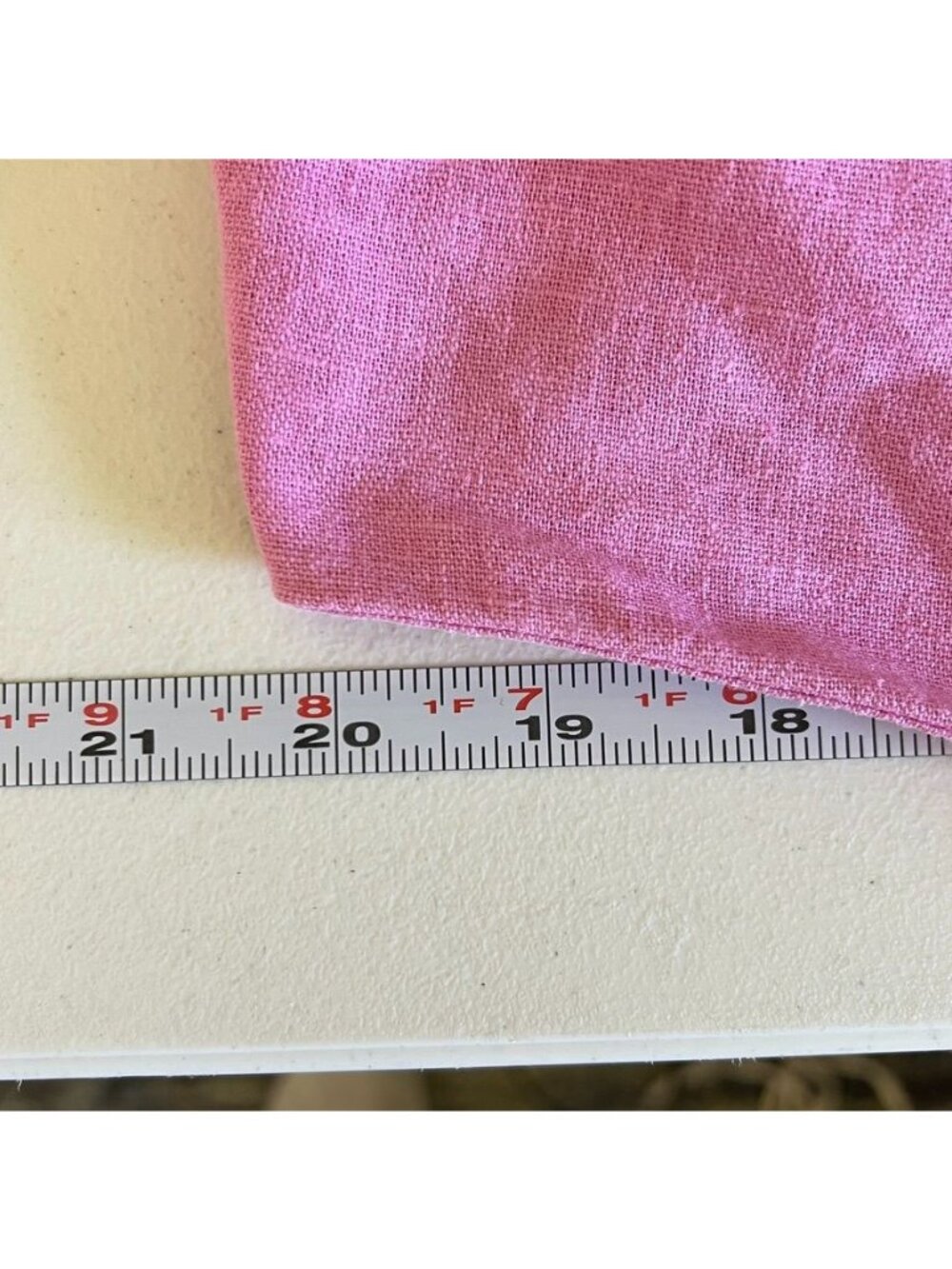 A New Day Pink Linen Mini Trapeze Slip Dress Women Sz L Square Neck Shift Sundre - Picture 7 of 10